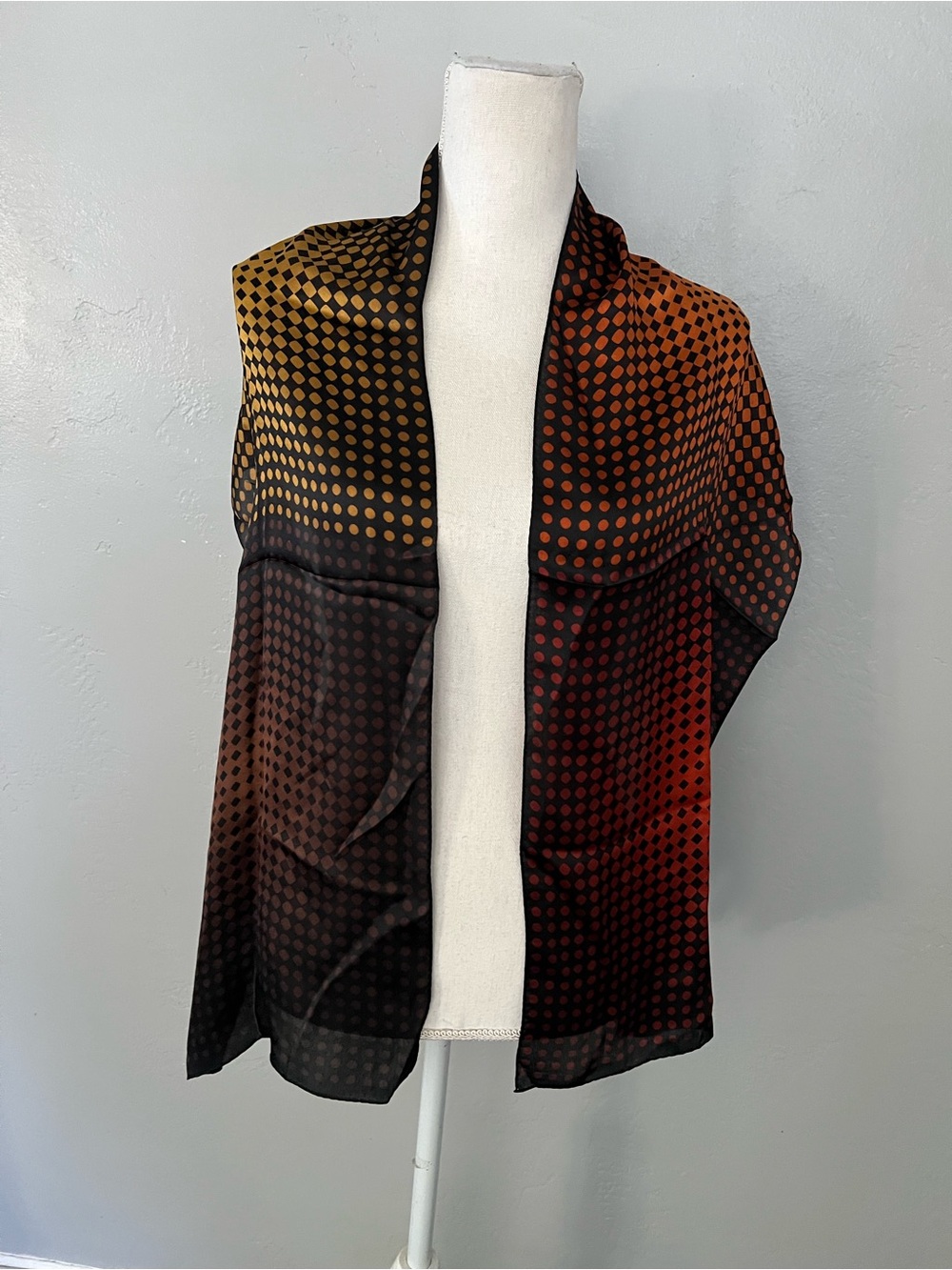 Echo Sheer Polka Dot Scarf in Black and Red